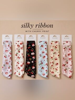Silky Ribbon - Cherry Print - Choose One